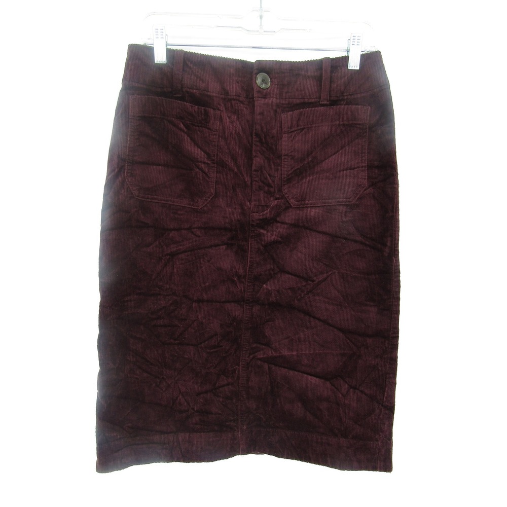 Maeve Anthropologie Corduroy Pencil Skirt Small Burgundy Academia Preppy Classic